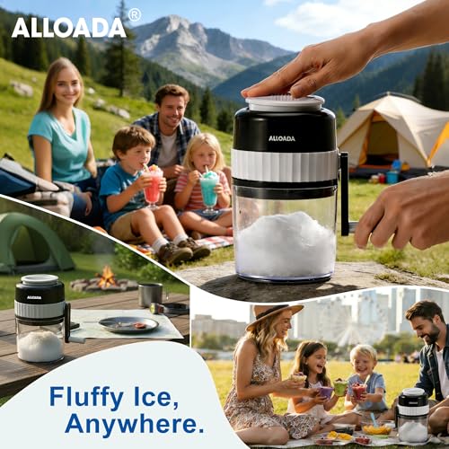 Hand Crank Snow Cone Machine Maker Fluffy Shaved Ice Snowcones