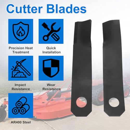 MOTOQUEEN Replacement for Woods 30310KT 16" Brushbull Blade Set (2 Blades)