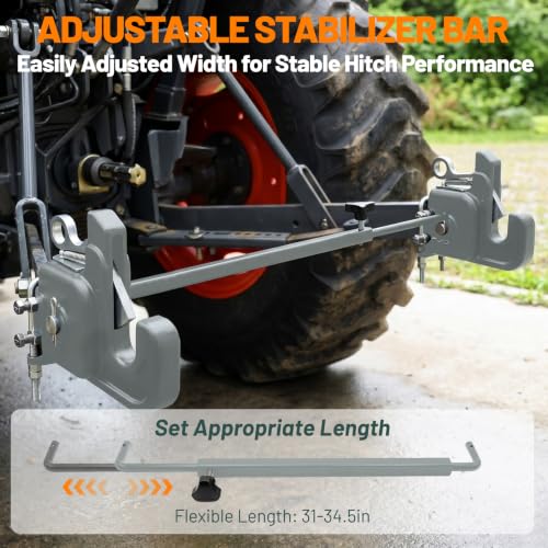 2026 Upgraded Cat 1&2 Tractor Easy Change Quick Hitch System, 3-Point Hitch - color: Gray