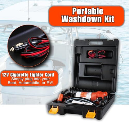 SEAFLO 41-Series Portable Washdown Pump Kit - 12V DC, 4.5 GPM, 70 PSI | Self-Priming, Adjustable Sprayer, Built-In Bypass Valve | Marine, RV, and Agriculture, Compact & Durable with 4-Year Warranty