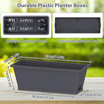 3-Tier Vertical Garden Planter with 6 Boxes, 31" Tall Raised Garden Bed - color: Gray, size: 3-Tier