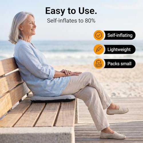 Whispering Winds Inflatable Seat Cushion - color: Gray - 2pack, size: Large