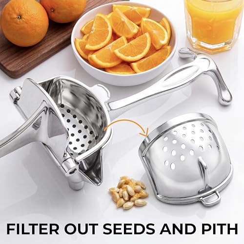 Zulay Kitchen Manual Fruit Juicer - color: Silver
