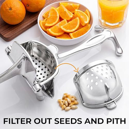 Zulay Kitchen Manual Fruit Juicer - color: Silver