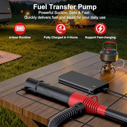 Vitog Rechargeable Fuel Transfer Pump, 15000mAh 3.5GPM Electric Siphon Pump