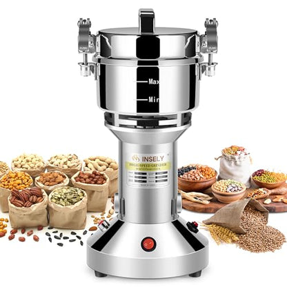 Grain Mill 150g,flour mill grinder for home,Electric Stainless Steel Grain Grinder for Wheat,Spices,coffee,Corn and Other Dry Food Grinders for Kitchen - size: 150g
