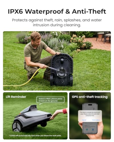 TerraMow V1000 Robotic Lawn Mower, Max 0.3 Acre, No Wire/RTK, Auto Mapping - size: V1000-12Blades