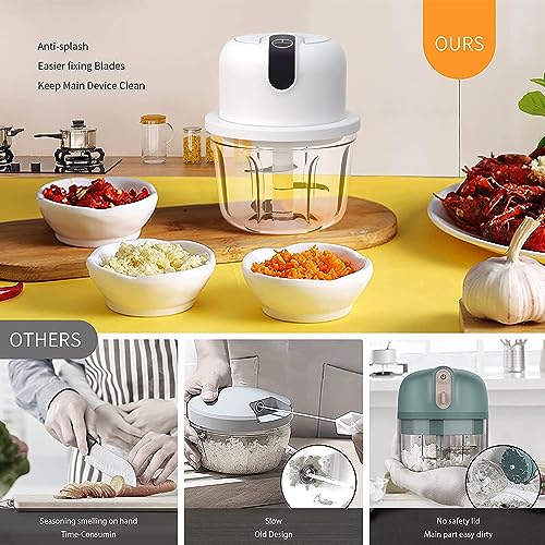 1.5 CUP Garlic Chopper,Electric Mini Food Processor,Portable Veggie Chopper - size: 1.5 CUPS