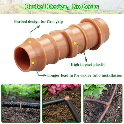 Gardrip 30 Pieces Drip Irrigation Kit：Drip Irrigation Parts for 1/2 Inch Drip Irrigation Tubing with 17mm 0.600" ID Drip Line Fittings Barbed Connectors Including 10 Couplings 8 Tees 6 Elbows 6 Plugs - color: 30 Pieces- Irrigation Fittings