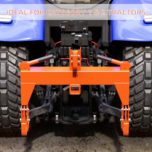 3 Point Cat 1 & 2 Quick Hitch, 3000 lbs 2" Receiver Adjustable for Kubota - color: Orange