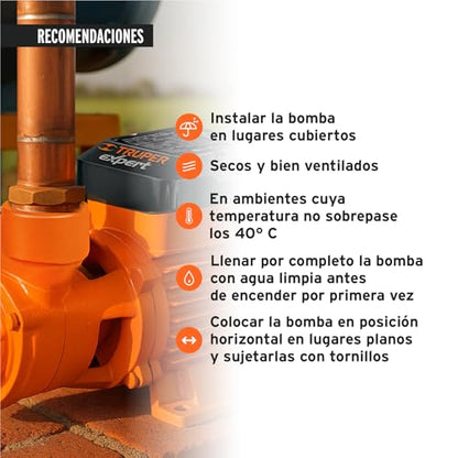 Peripheral pump electric water 3/4 HP, Truper Expert - size: 3/4 HP, style: Above Ground