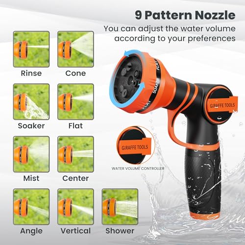 Giraffe Tools Garden Retractable Hose Reel 1/2" x 65FT,Wall Mounted