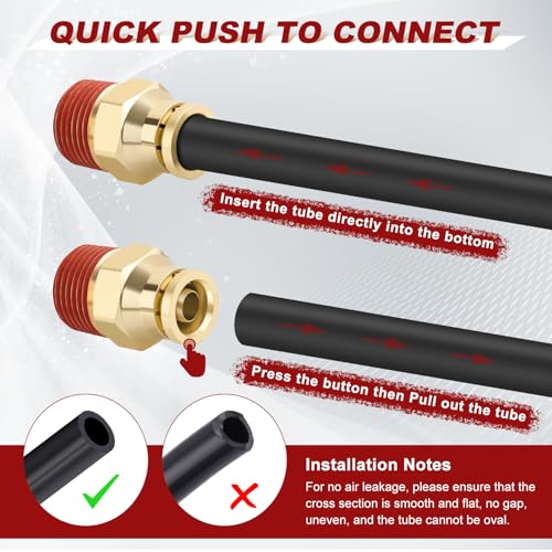 DOT Approved Male Straight Brass Union 1/4" Tube x 1/8" NPT, 4PCS - size: 1/4" OD x 1/8" NPT