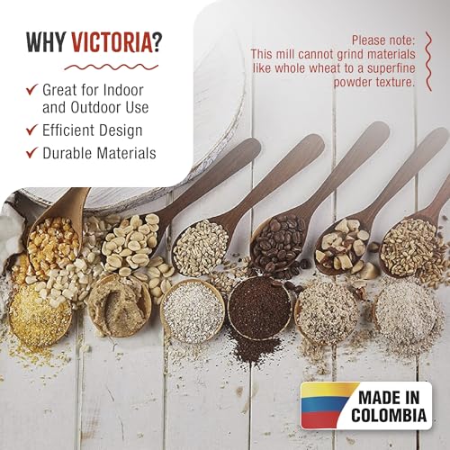 Victoria Manual Cast Iron Grain Mill 1200g with Low Hopper - size: Low 1200gr