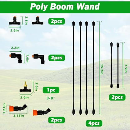 4 Nozzles Sprayer Boom Kit with 3/8" Brass Fitting Sprayer Boom Wand