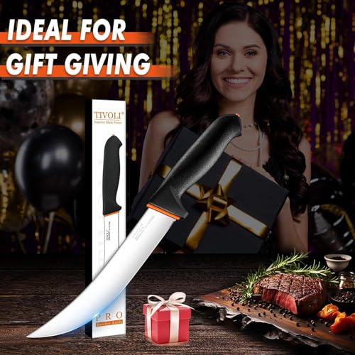 TIVOLI Slicing Knife 8 Inch - Brisket Knife with Non-Slip Softgrip - size: 7.9"