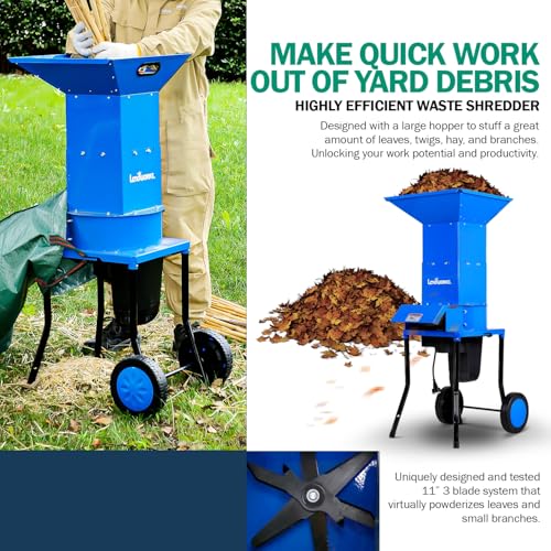 Landworks Electric Leaf Mulcher & Shredder - 15-AMP, 1800W