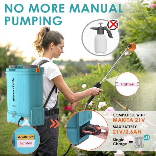 SEEUTEK Battery Powered Backpack Sprayer 4.2 Gallon,Electric Garden Sprayer