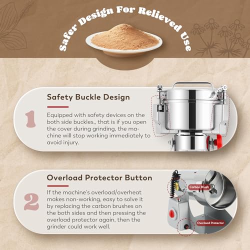 Moongiantgo Grain Mill Grinder Commercial Spice Grinder, 2500g Swing, 110V - size: 2500g Swing Type