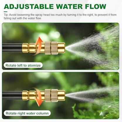 100FT Drip Irrigation System, 1/4" Garden Watering Misting System for Plant - size: 100FT