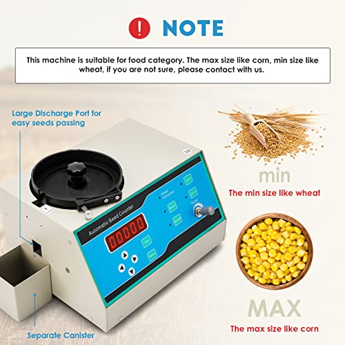 CGOLDENWALL New Automatic Seeds Counter Machine Microcomputer Automatic Counting Instrument for Various Shapes Cereals Seeds Blue (with Clearance Adjustment Knob)
