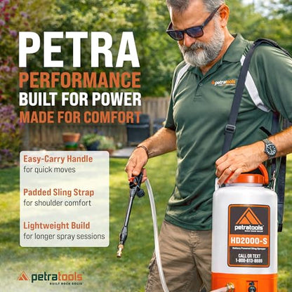 PetraTools HD2000-S 2 Gallon Battery Powered Garden Sprayer, 2 Hour Runtime - size: 2 Gallon Standard