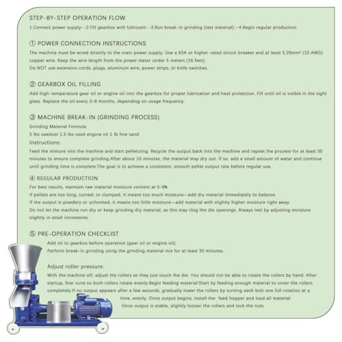 Animal Pellet Feed Mill Machine 110V 60HZ w/3 Head Rollers 5.5KW