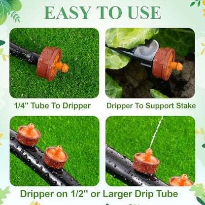 60Pcs 4 GPH Pressure Compensating Drippers,4 GPH Drip Emitters - color: 4 GPH 60PCS