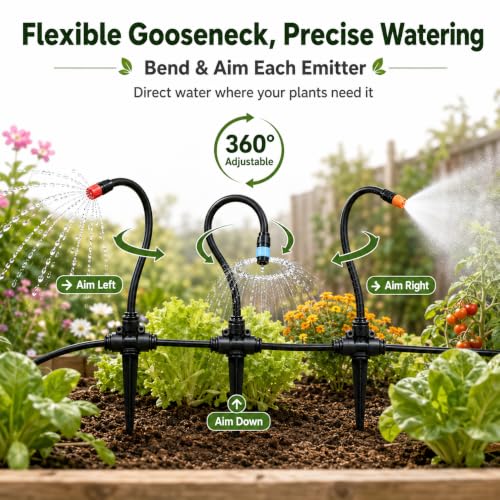 200FT 5/16" Drip Irrigation Kit, 36 Emitters for Raised Beds - size: 200FT / 36 Emitters