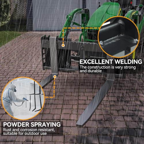 YINTATECH 42" Skid Steer Pallet Fork Frame 3000 lbs Quick Tach Loader Mount