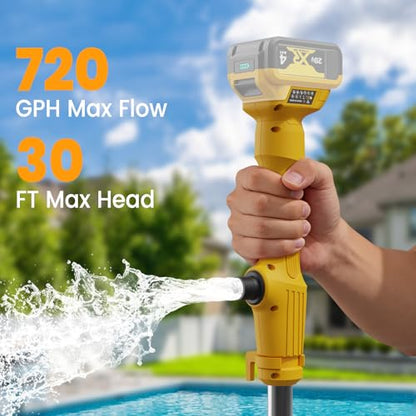 Cordless Stick Water Transfer Pump Compatible with Dewalt 20V Battery - color: Yellow