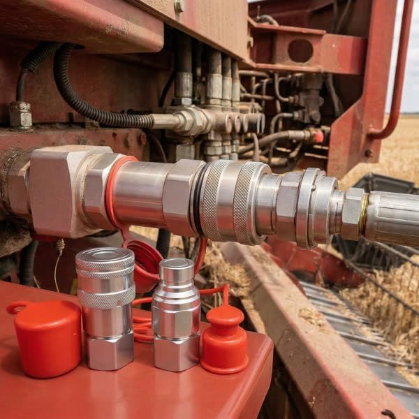 1/2" NPT Flat Face Hydraulic Quick Connect Couplers Set of 2