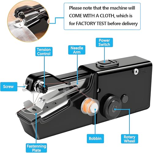 Handheld Sewing Machine,Mini Electric Hand-held Cordless Portable Sewing Machine for Beginners,Easy to Use and Fast Stitch Suitable for DIY,Clothes