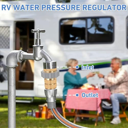 Nilight RV Hi-Flow Water Regulator Lead-Free Brass Valve 3/4" Thread - size: 40-50 psi