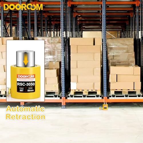 30 Ton Hydraulic Cylinder, 2' Stroke Automatic Retracting Jack, Yellow