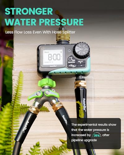 RAINPOINT Sprinkler Timer 2 Outlet, Water Timer for Garden Hose, Programmable Drip Irrigation for Yard Outdoor Watering, Rain Delay/Manual/Automatic