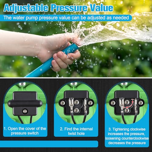 Dreyoo Upgraded 110V AC Water Diaphragm Pressure Pump, 5.5GPM 70PSI Self RV Priming Water Pump with Plug and Switch, Revolution Pump for Water Transfer Pressure Booster Camper with 2 Brass Connectors