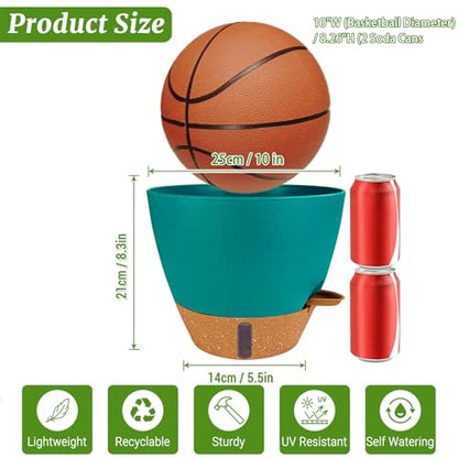2 Pack 10 inch Plant Pots, Plastic Self Watering Planters - color: Turquoise, size: 10 inches