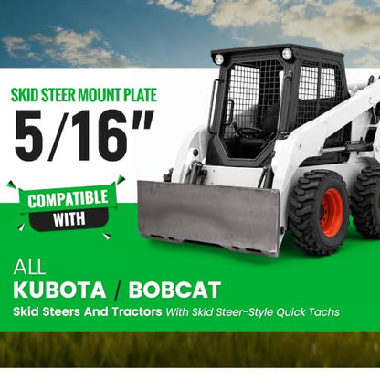 ALMULOO Skid Steer Mount Plate 5/16" for Bobcat & Kubota