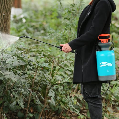 1.35-Gallon Pump Pressure Sprayer, 5L Garden Water Sprayer