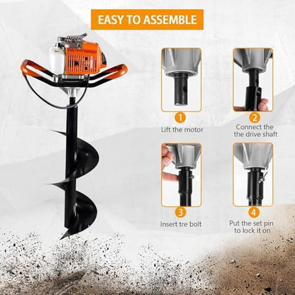 62CC Auger Post Hole Digger Gas Powered for Farm/Garden Plant