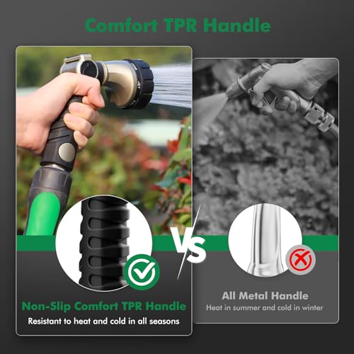 RESTMO Heavy Duty Hose Nozzle, Metal Garden Water Hose Sprayer - color: Bronze