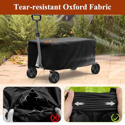TheElves Wagon Rain Cover for Collapsible Wagon, Steel Cart, Poly Dump Cart - size: 33x21x19 inch