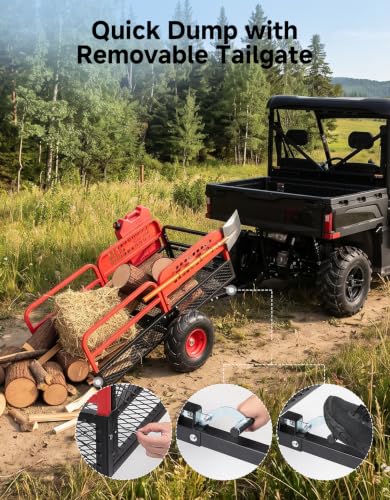 KEMIMOTO ATV UTV Trailer, 1500 lbs Pull Behind Dump Cart Lawn Mower Trailer