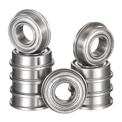 F684ZZ Flanged Ball Bearing, ID 4mm x OD 9mm x Width 4mm Miniature Bearings, Double Metal Shielded Deep Groove Bearings, Pre-Lubricated (GCr15) Chrome Steel 10pcs - size: F684ZZ 4mmx9mmx4mm