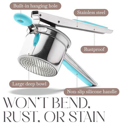 Bellemain Stainless Steel Potato Ricer Mashed Potato Masher - Blue - color: Blue