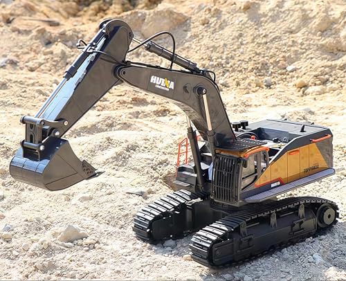 Gemini&Genius Alloy Excavator Model Construction Digger Engineering Vehicle - color: Yellow