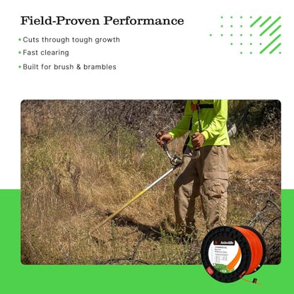 Anleolife .105" Commercial Square Heavy Duty Trimmer Line, 1038 ft 5 lb | Trimmer string for thick grass, tough weeds, edging, and property maintenance; square profile helps clean cuts and reloads - color: Commercial, size: 5lb .105"