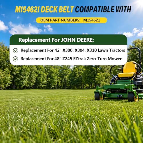 M154621 Deck Belt 0.56" x 146.24" Replacement for John Deere - size: M154621