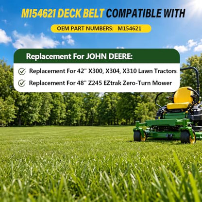 M154621 Deck Belt 0.56" x 146.24" Replacement for John Deere - size: M154621